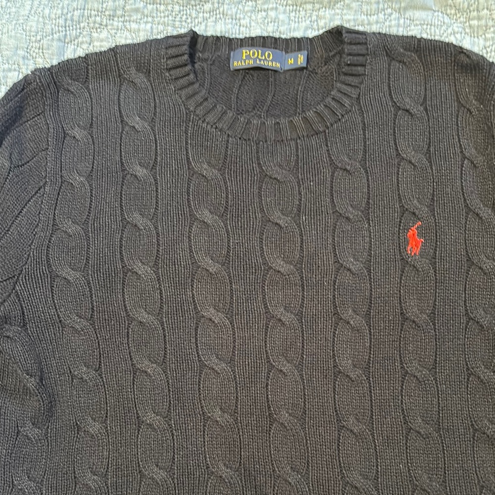 Polo by Ralph Lauren Men's Gray Cable Knit Sweater